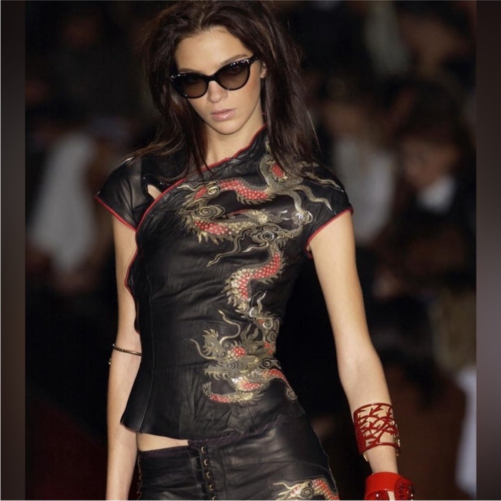Roberto Cavalli 2003 dragon leather vest